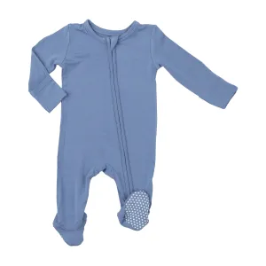 2-Way Zipper Footie - Colony Blue Solid by Angel Dear