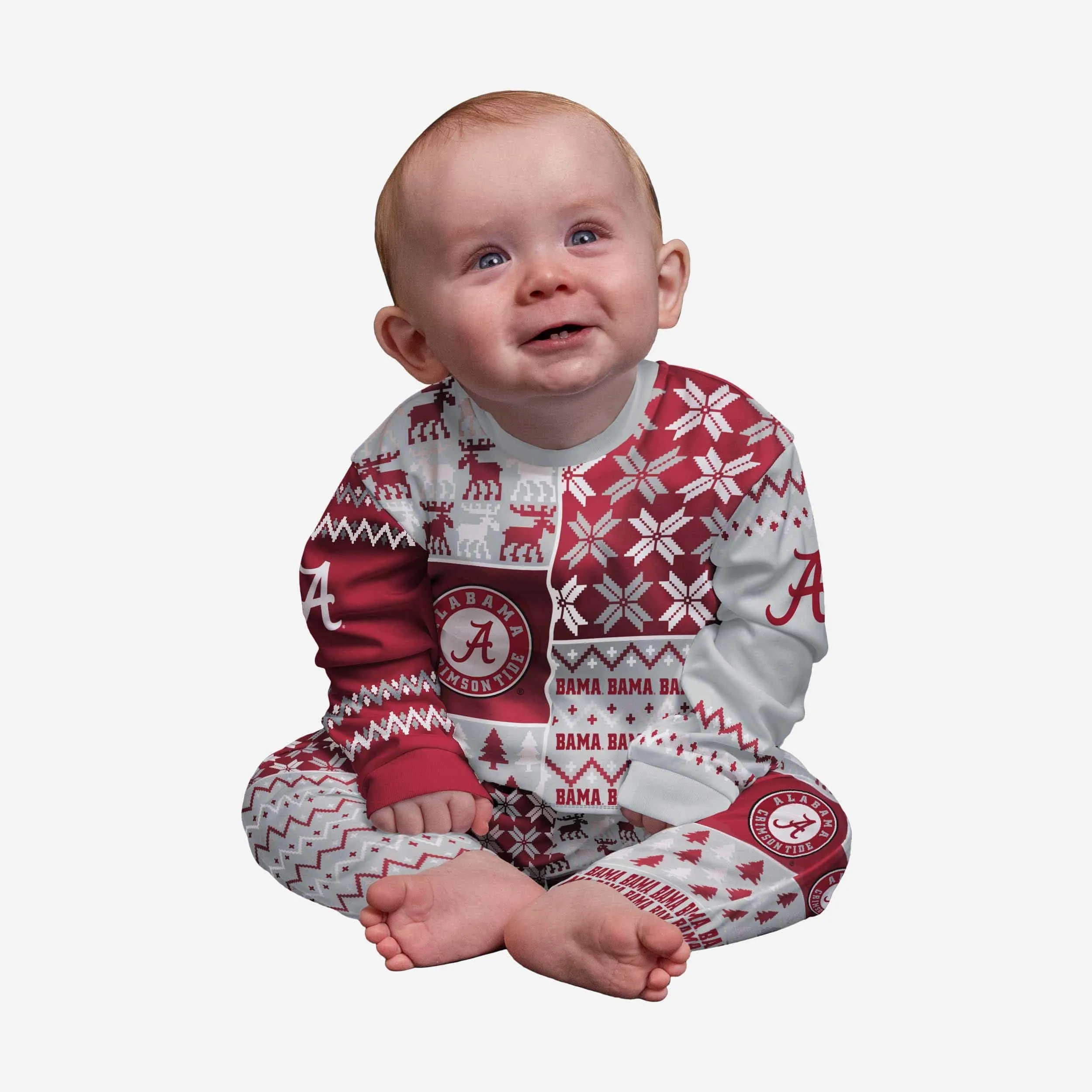 Alabama Crimson Tide Infant Busy Block Family Holiday Pajamas