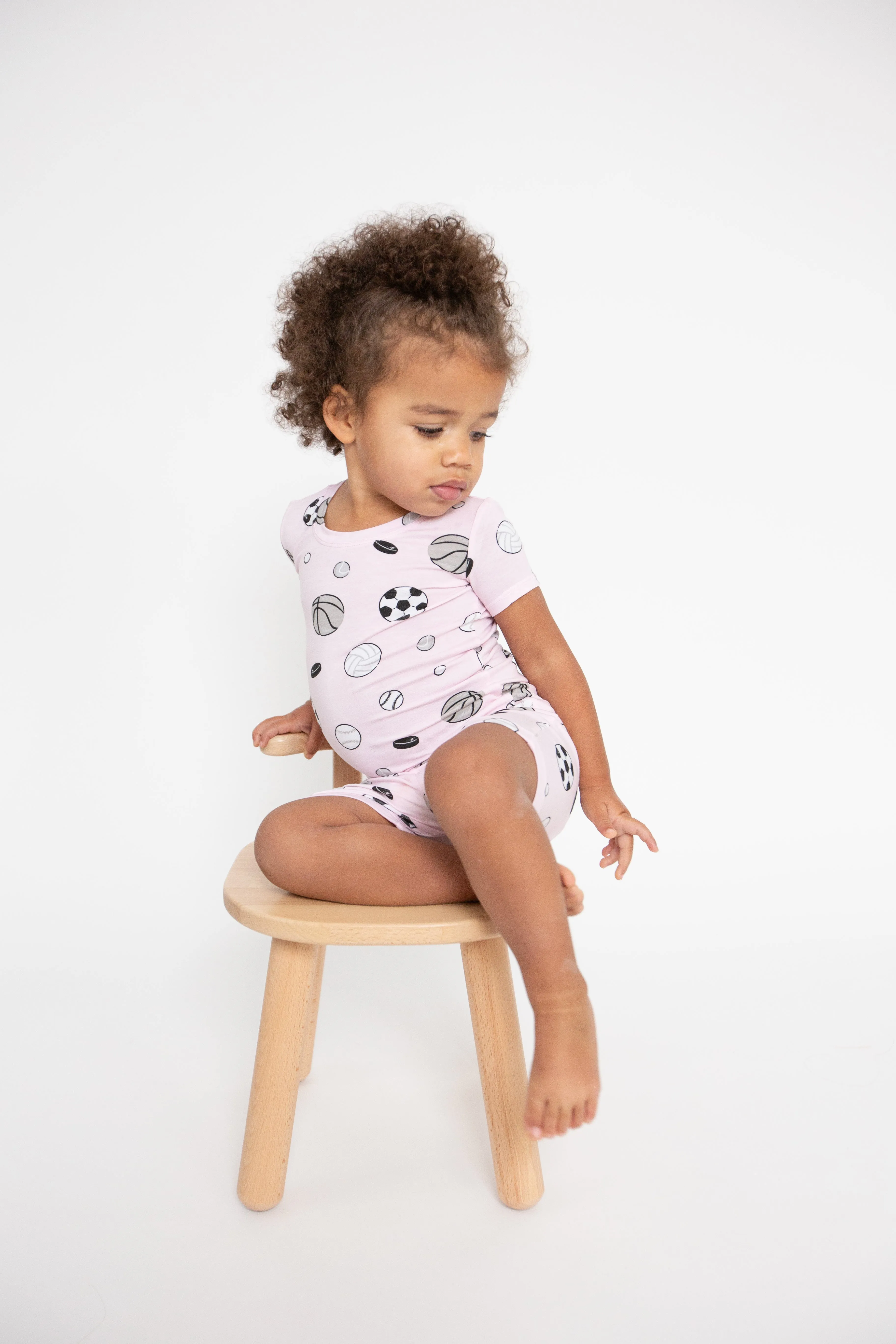 Angel Dear Kids Loungewear Pajamas Short Set in Pink Sports