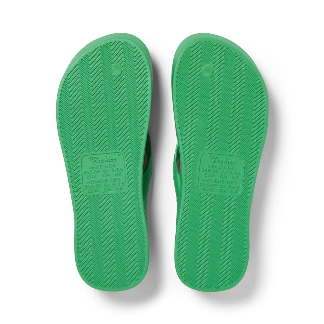 Archies Arch Support Flip Flops in Kelly Green