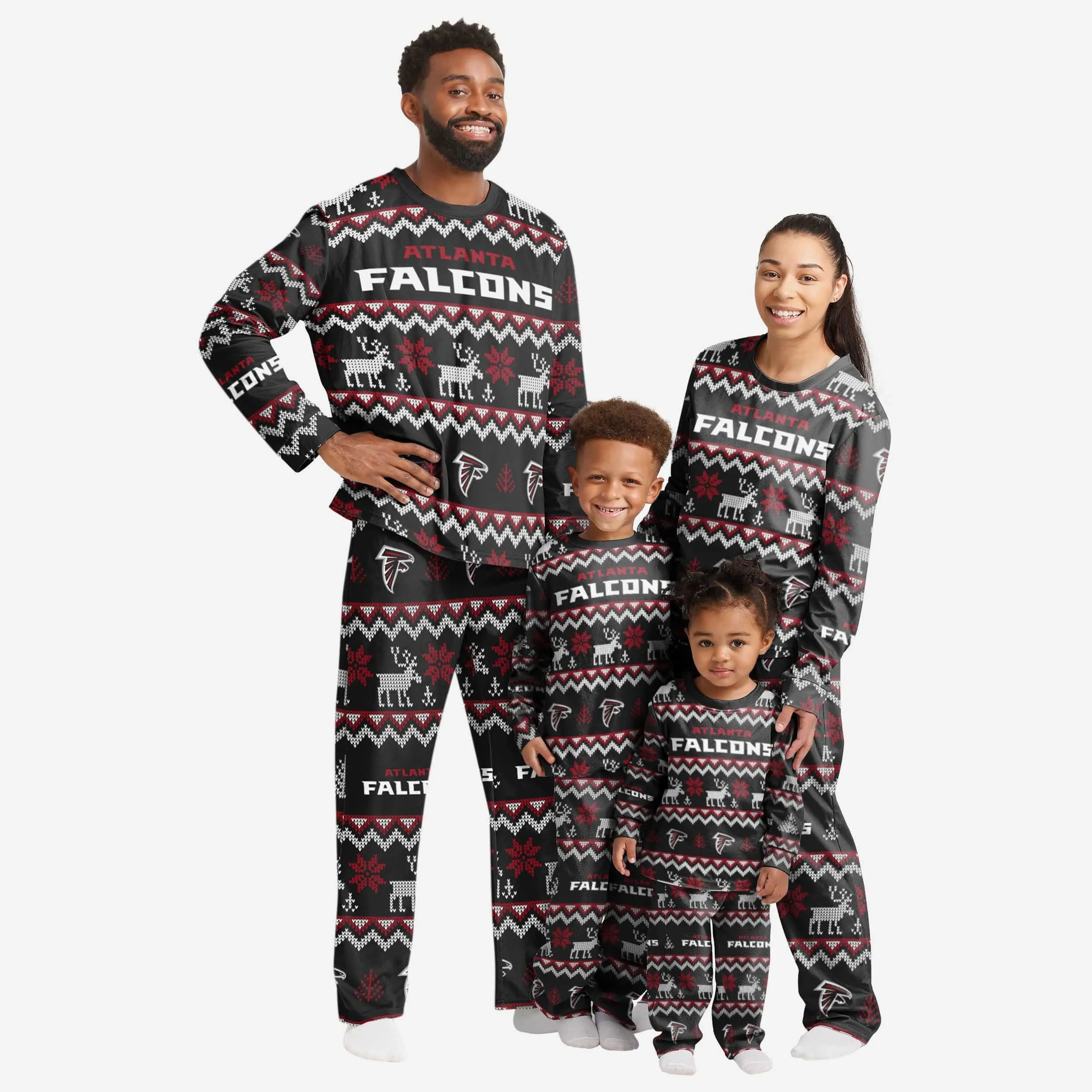 Atlanta Falcons Mens Ugly Pattern Family Holiday Pajamas