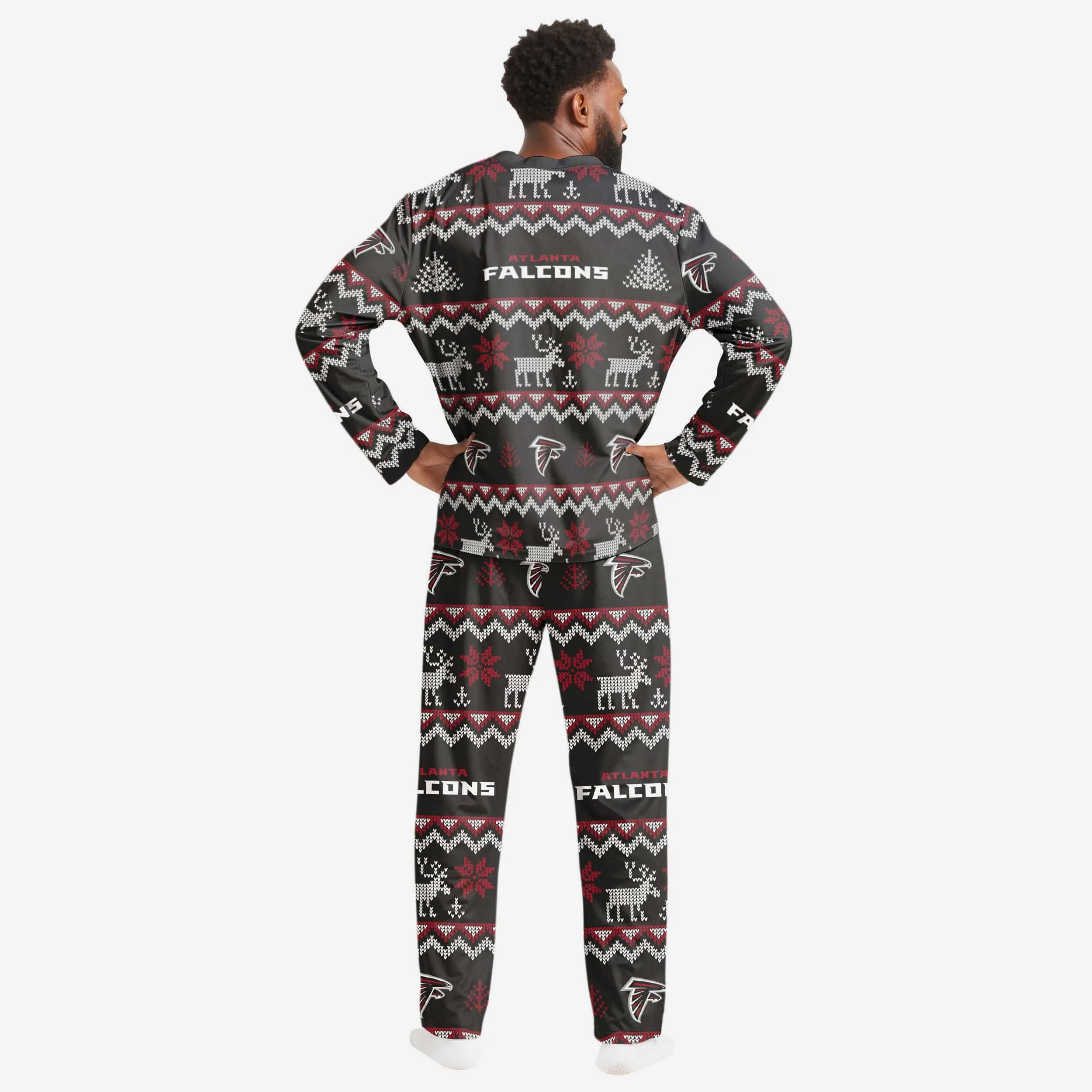 Atlanta Falcons Mens Ugly Pattern Family Holiday Pajamas