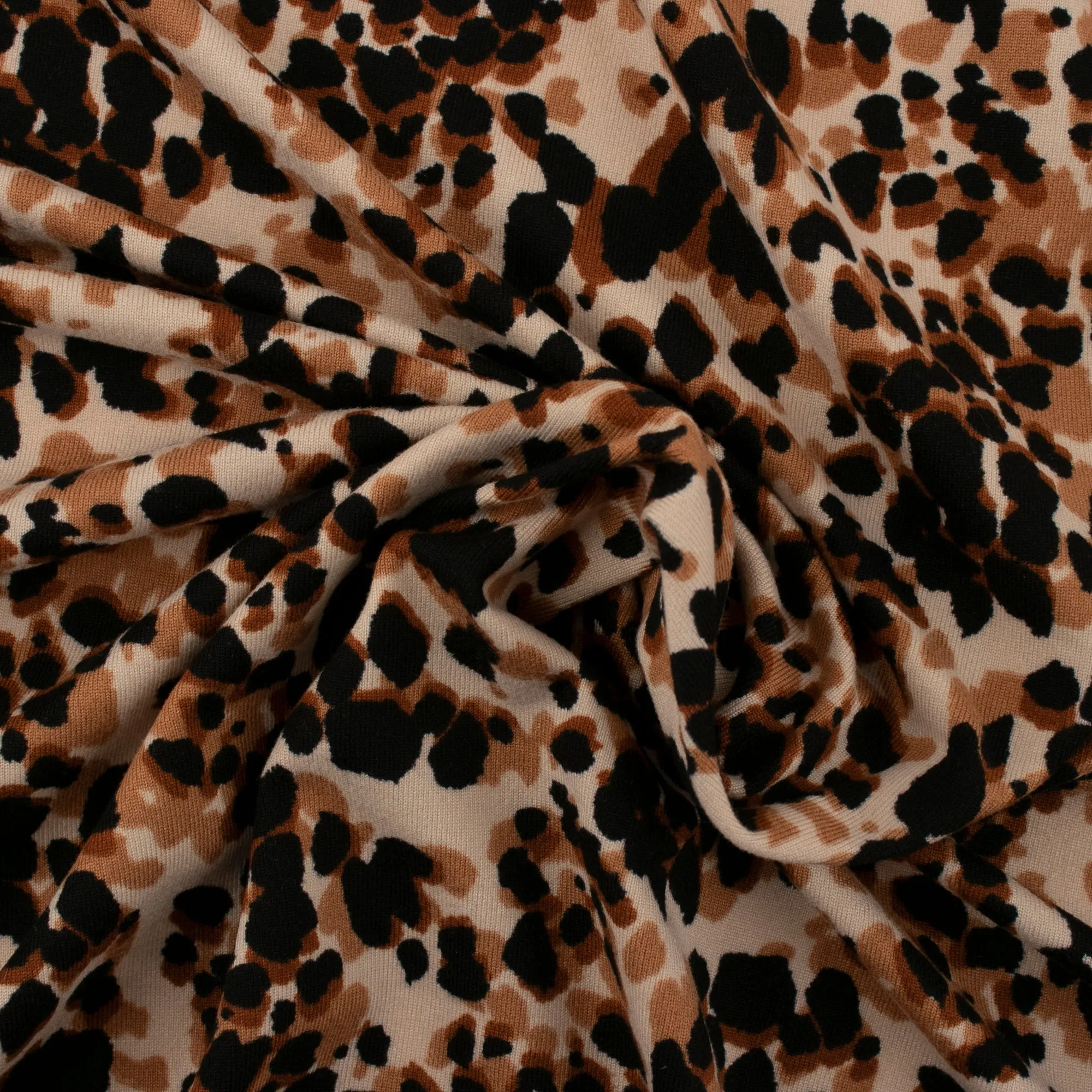 Brushed Knit - Abstract - Brown / Camel