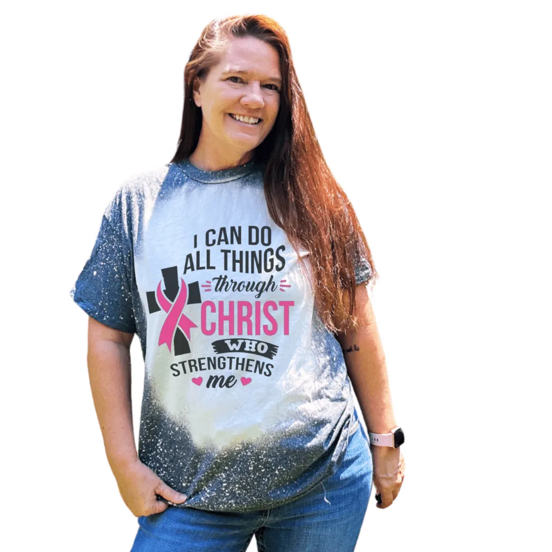 Christian All Things Through Christ Bleached T-Shirt
