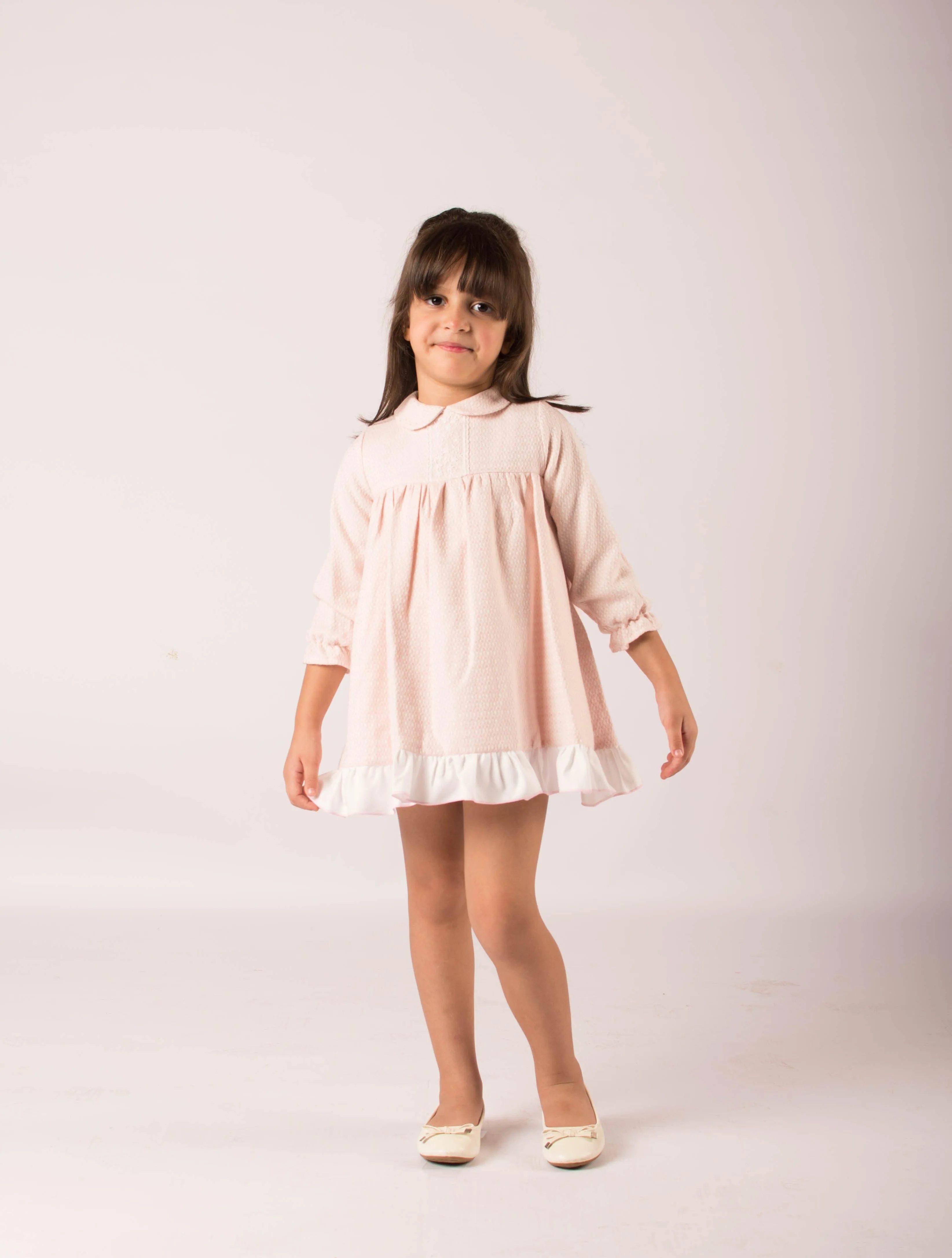 CLEARANCE SALE - Lor Miral AW23 - Baby Girls Pink & Cream Dress & Knickers 32012