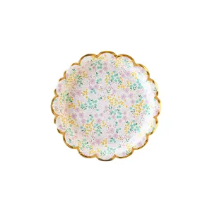 Ditsy Floral Round Scallop Small Plate (Set of 8)