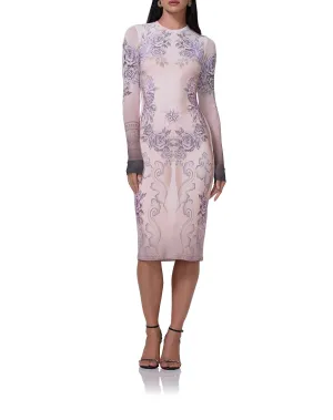Evi Midi Dress - Lilac Tattoo