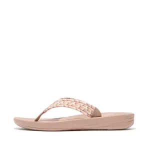 FitFlop iQushion Art-Webbing Ergonomic Flip-Flops Beige