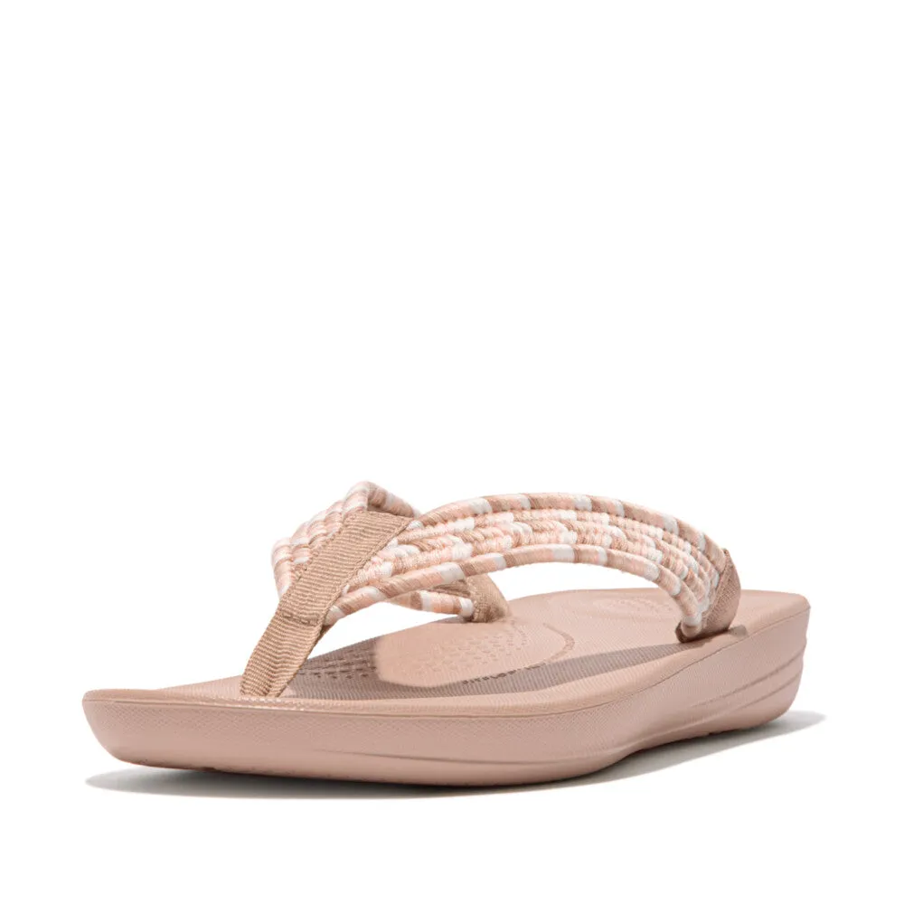 FitFlop iQushion Art-Webbing Ergonomic Flip-Flops Beige