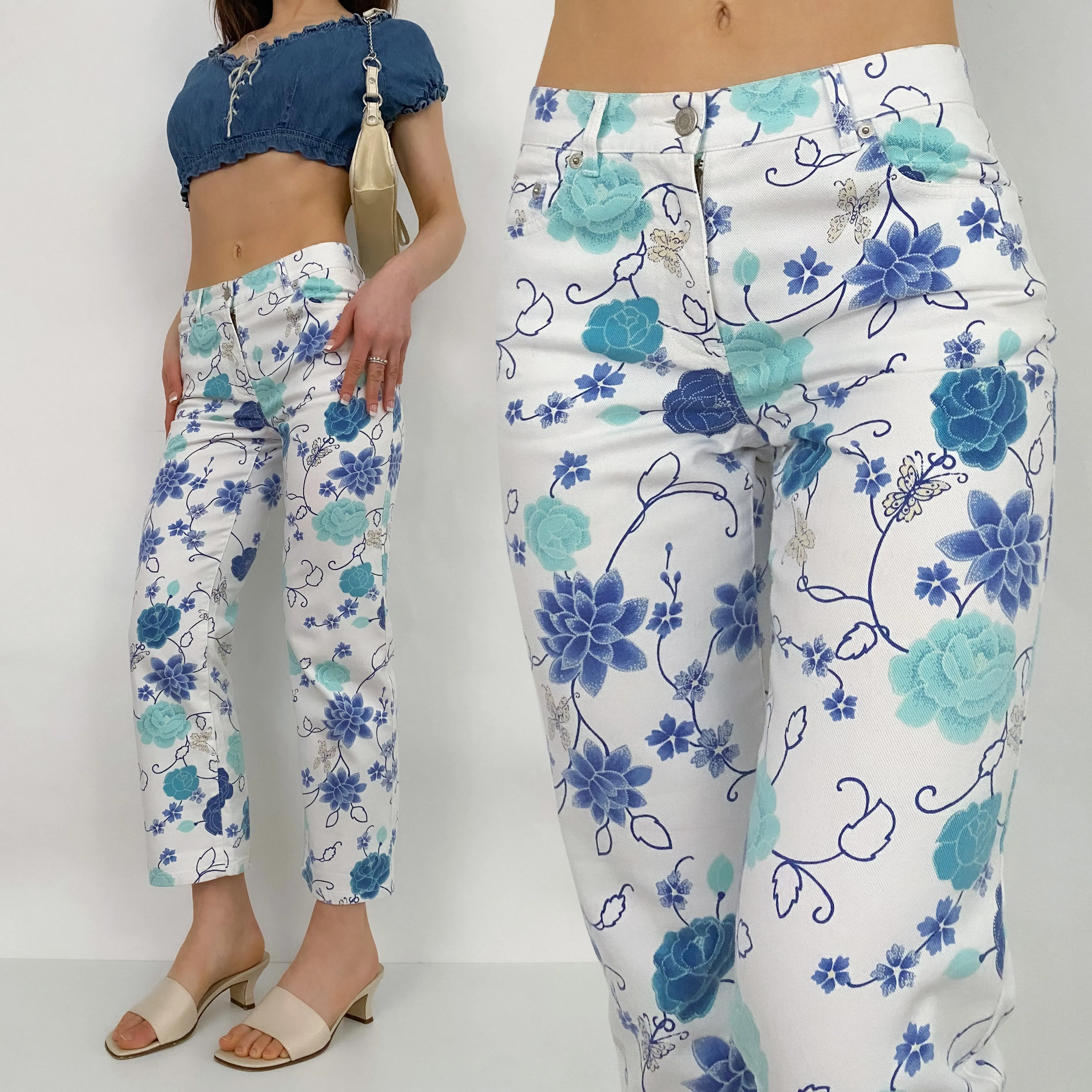 Floral Butterfly Jeans - 0 Petite