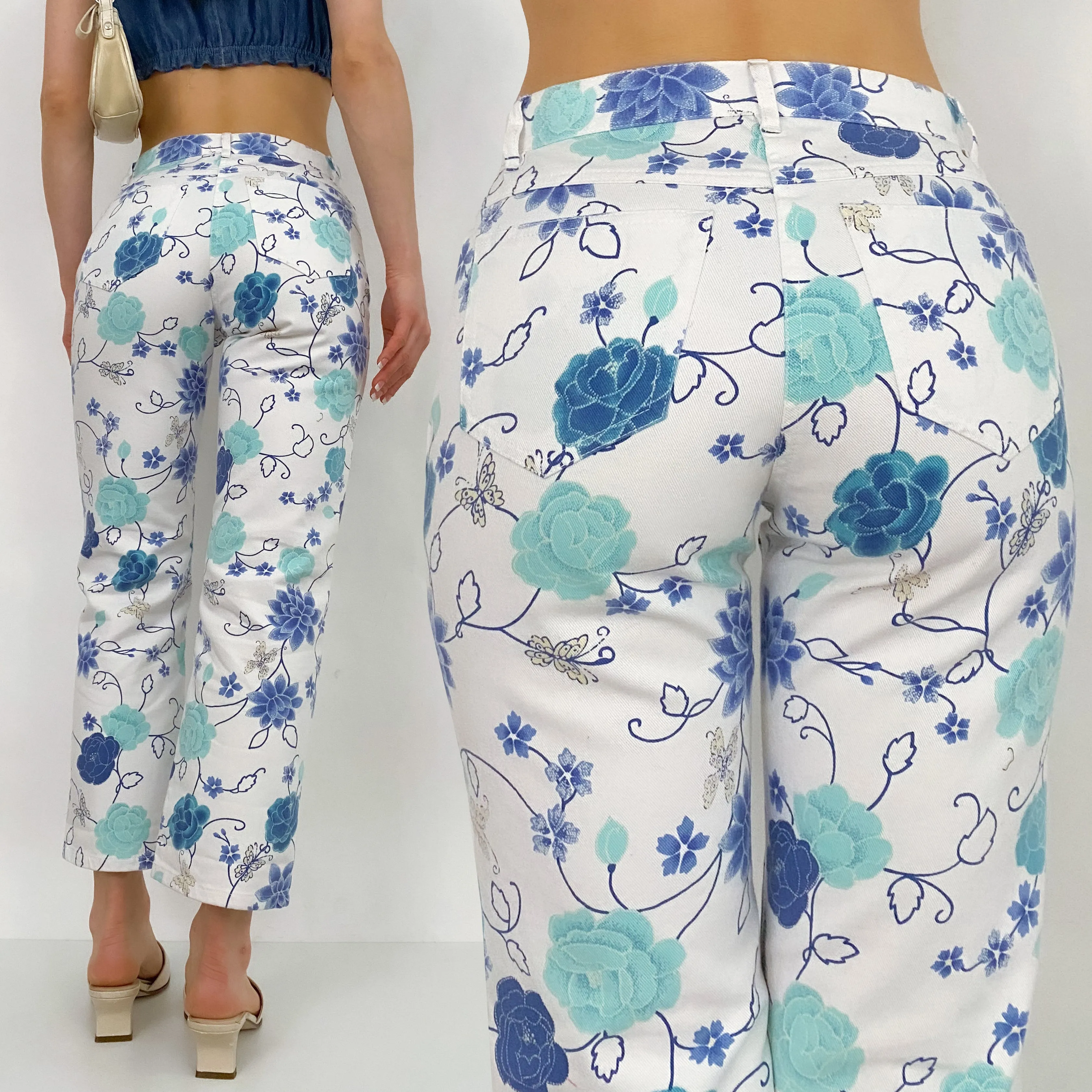 Floral Butterfly Jeans - 0 Petite