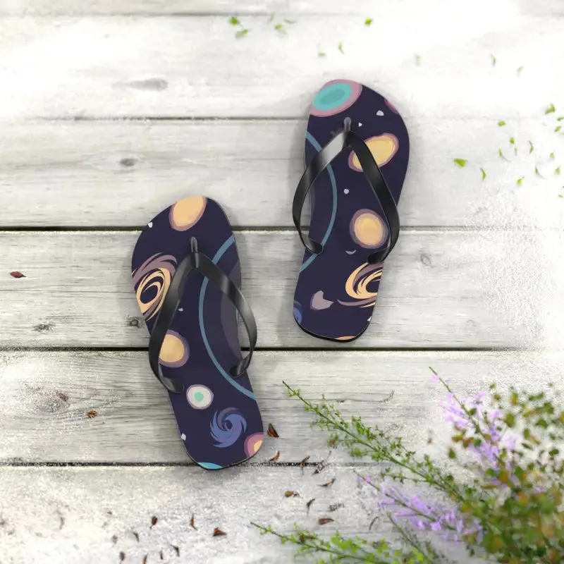 Galactic Unisex Flip Flops Universe with Stars and Planets