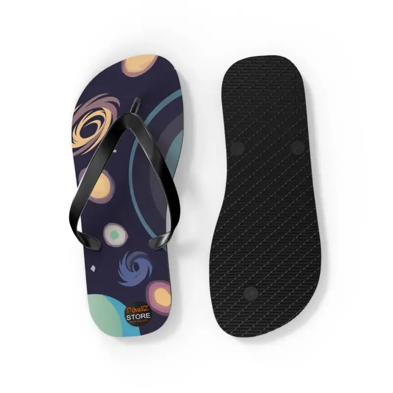 Galactic Unisex Flip Flops Universe with Stars and Planets