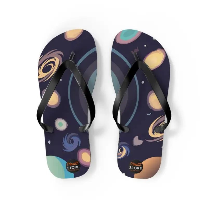 Galactic Unisex Flip Flops Universe with Stars and Planets
