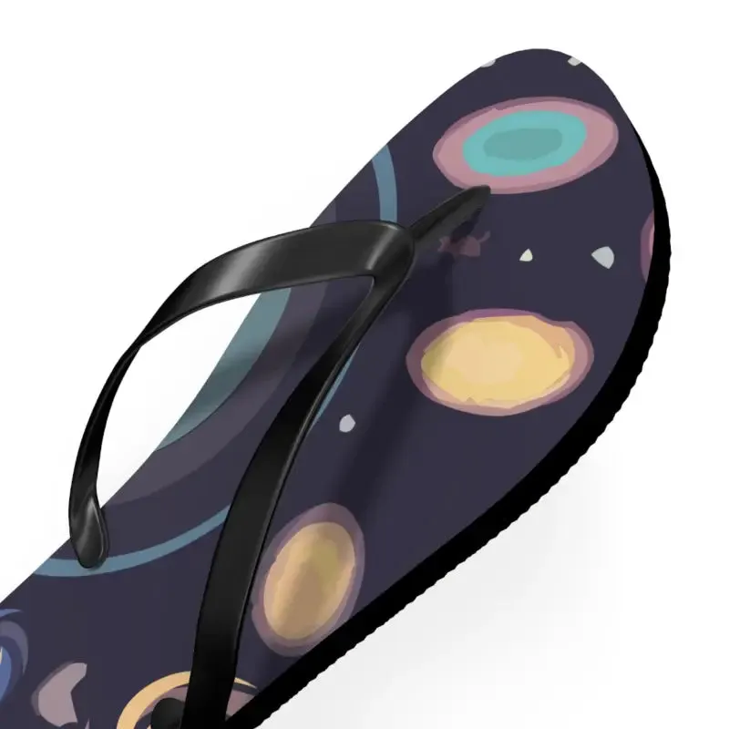 Galactic Unisex Flip Flops Universe with Stars and Planets