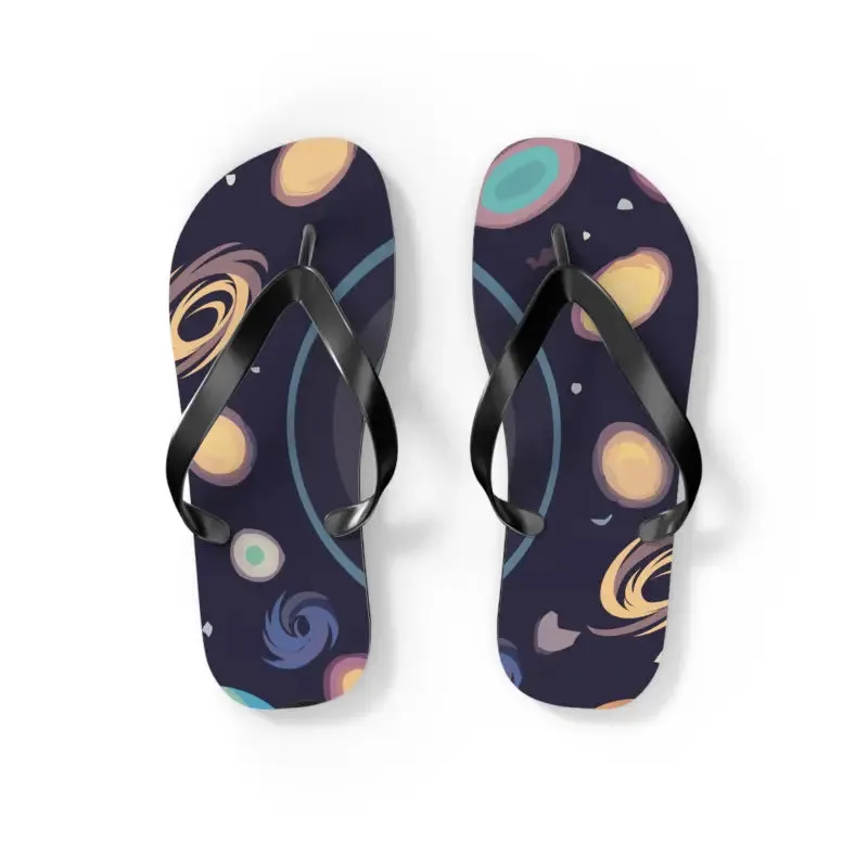 Galactic Unisex Flip Flops Universe with Stars and Planets