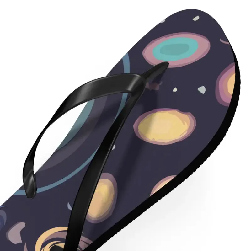 Galactic Unisex Flip Flops Universe with Stars and Planets