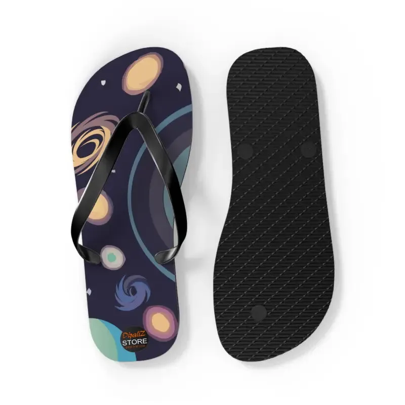 Galactic Unisex Flip Flops Universe with Stars and Planets