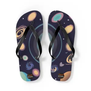 Galactic Unisex Flip Flops Universe with Stars and Planets