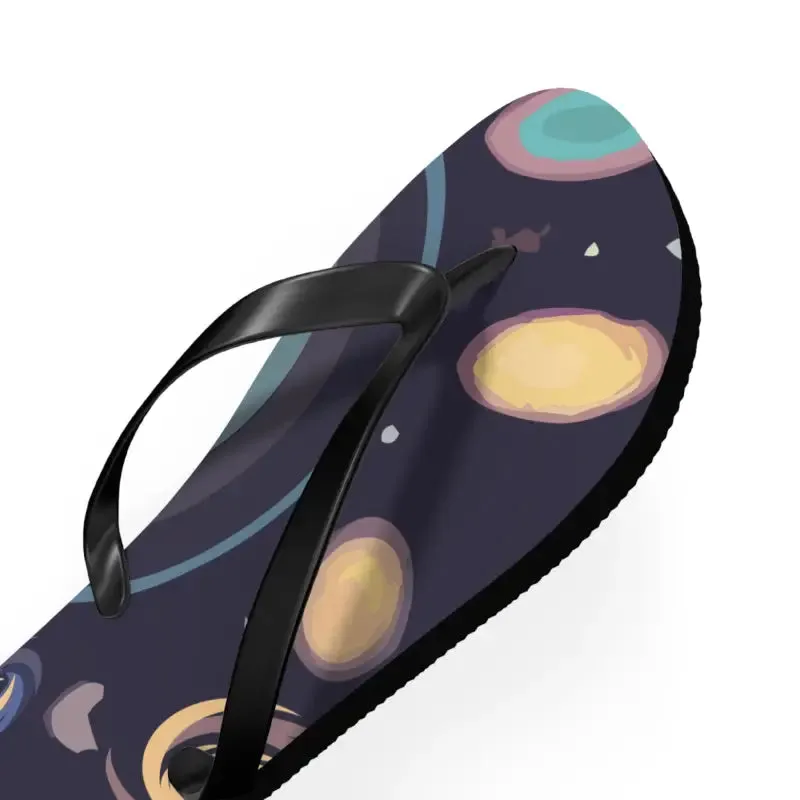 Galactic Unisex Flip Flops Universe with Stars and Planets