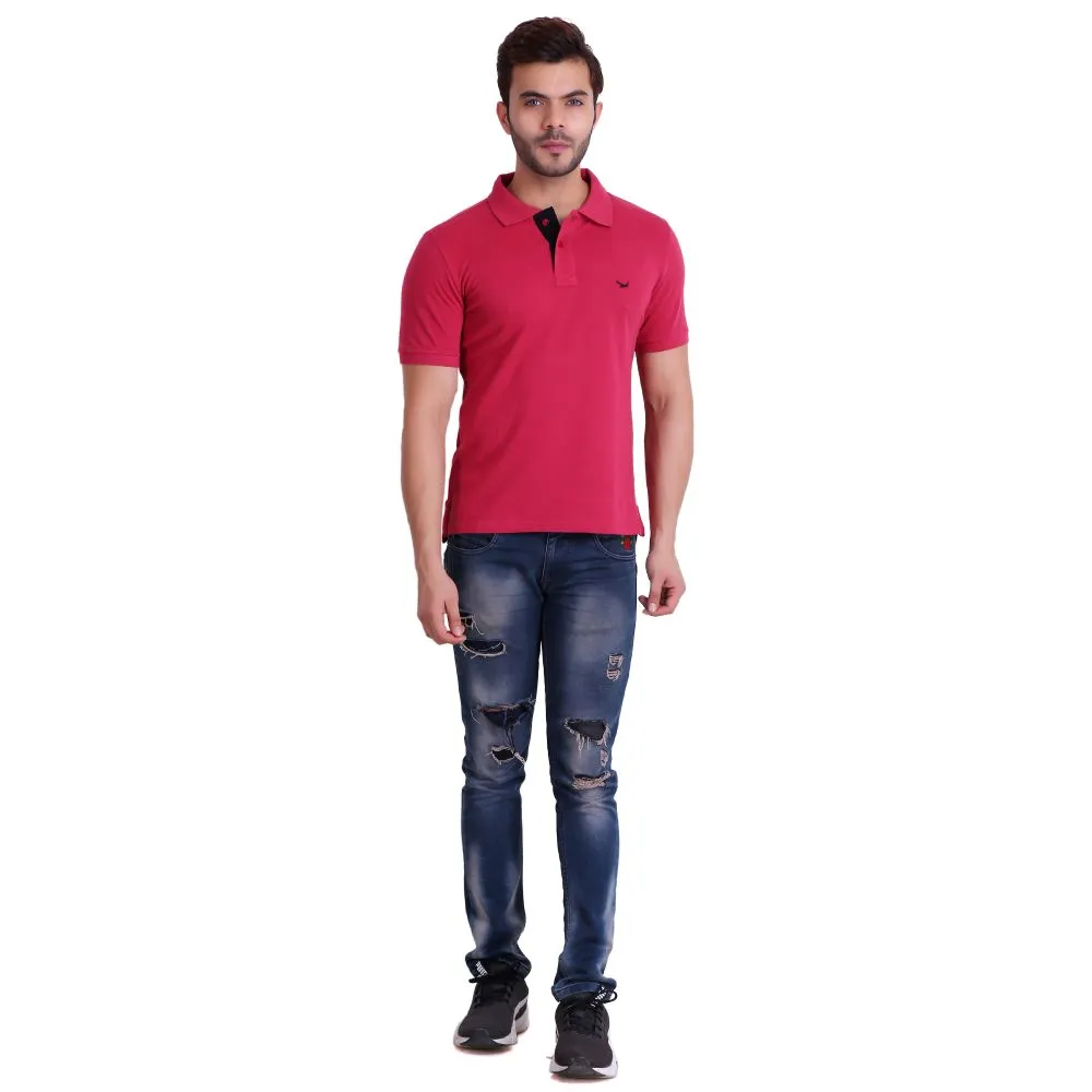 HiFlyers Men T-Shirts Polo Fuschia Pack Of 3