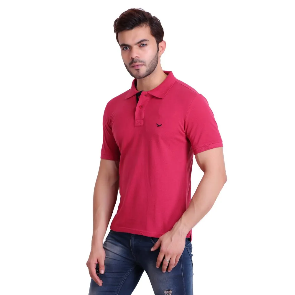 HiFlyers Men T-Shirts Polo Fuschia Pack Of 3