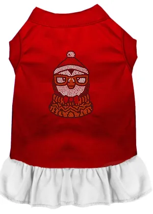 Hipster Penguin Rhinestone Dog Dress Red With White Xxxl (20)