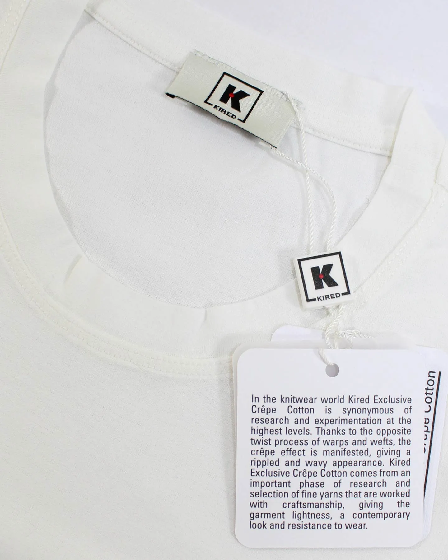 Kired Kiton Cotton T-Shirt White Crêpe EU 50/ M SALE
