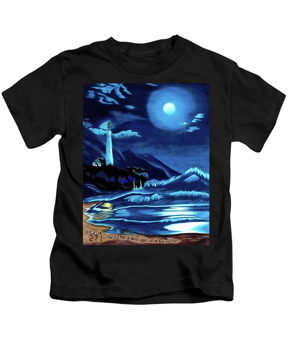 Lighthouse Moonlit Sky - Kids T-Shirt