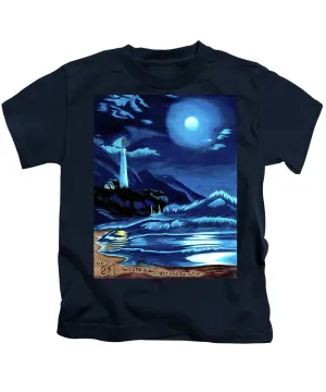Lighthouse Moonlit Sky - Kids T-Shirt