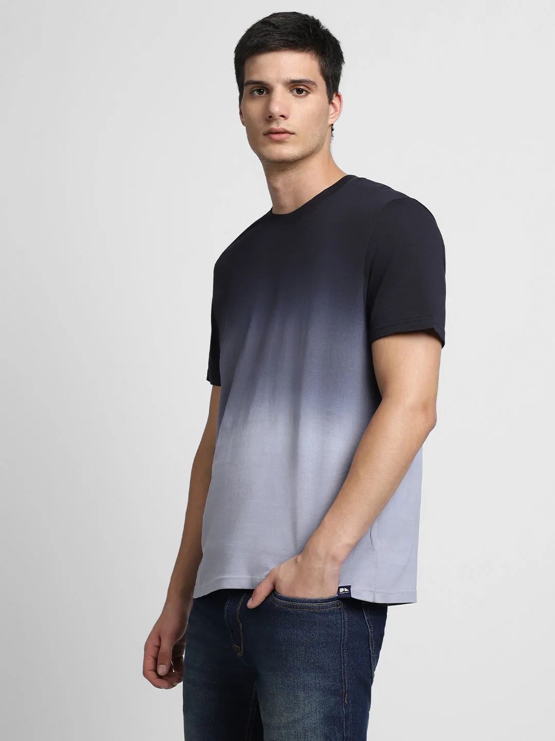 Men's Cotton Crew Neck Dyed Half Sleeves T-Shirt