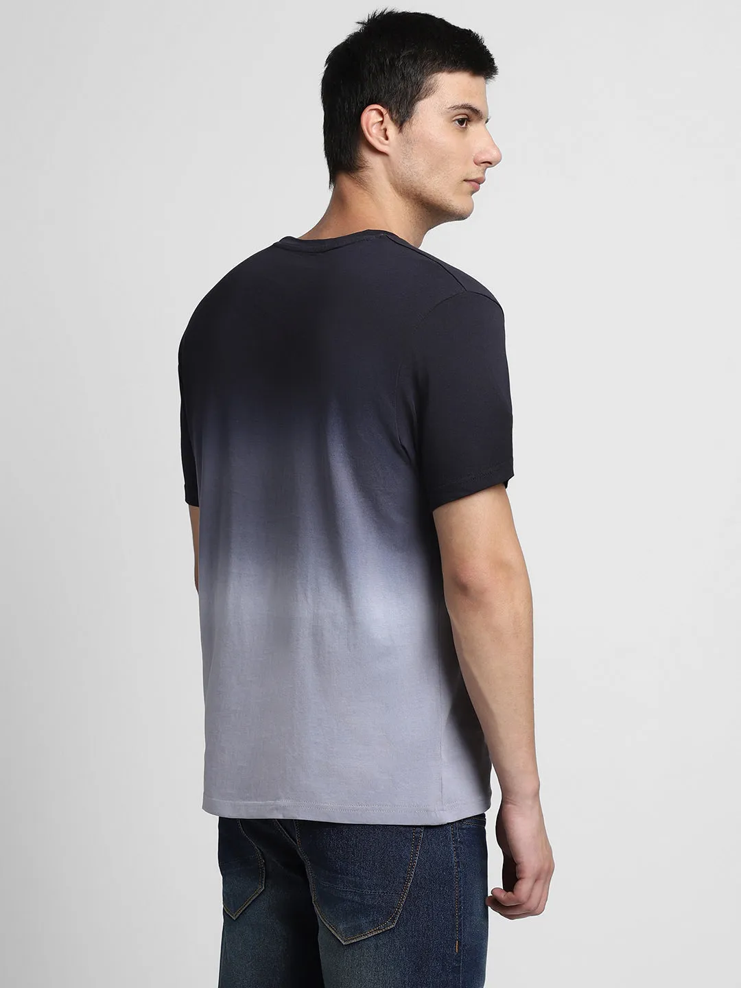 Men's Cotton Crew Neck Dyed Half Sleeves T-Shirt