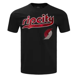 NBA PORTLAND TRAIL BLAZERS MEN'S CHEST TEE (BLACK)