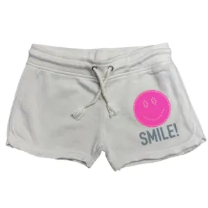 Pink Smile Burnout Shorts - Coconut (Sample Sale)