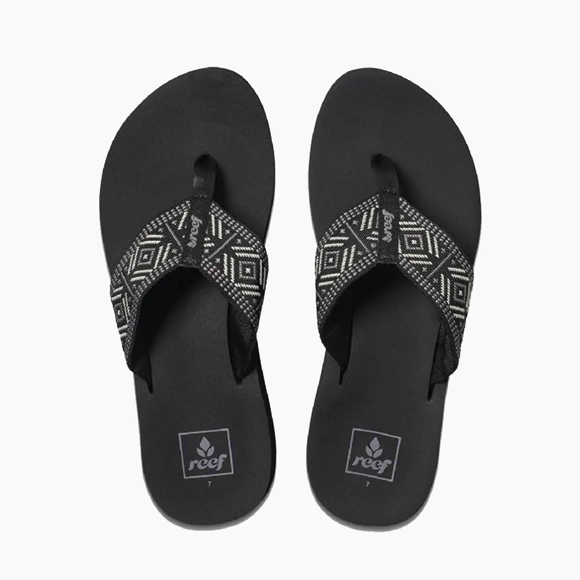 Reef Spring Woven Flip Flops - Black/White