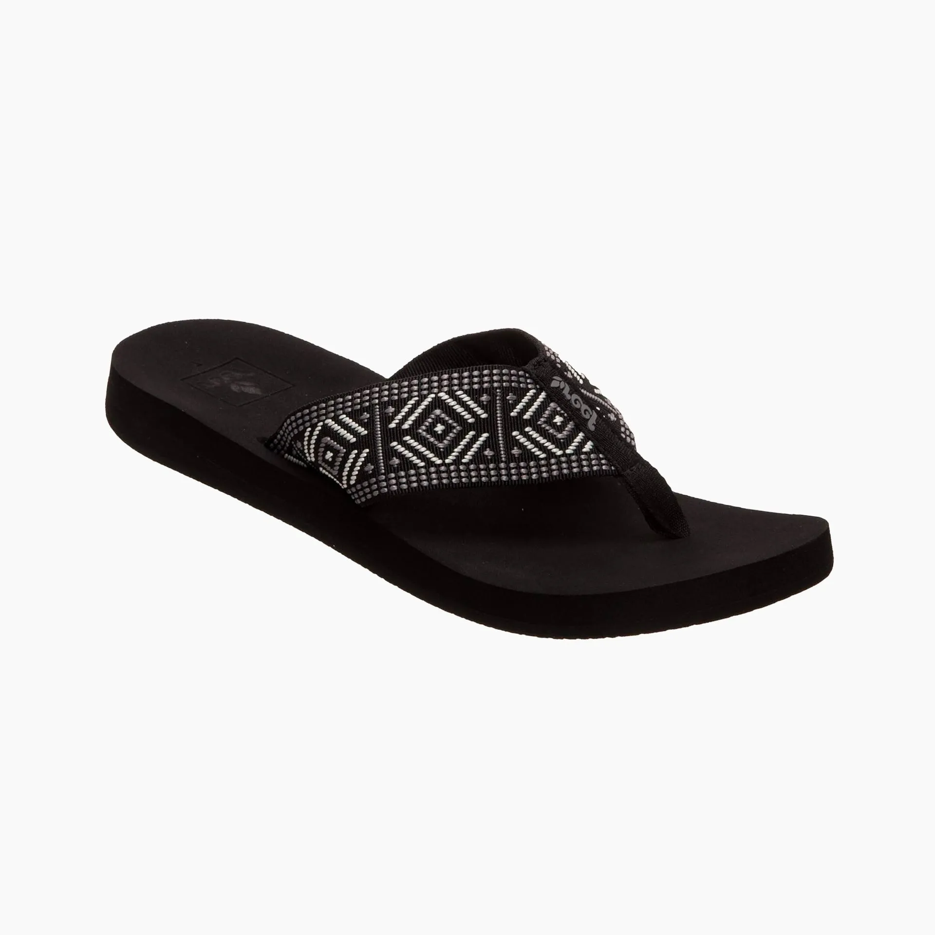 Reef Spring Woven Flip Flops - Black/White