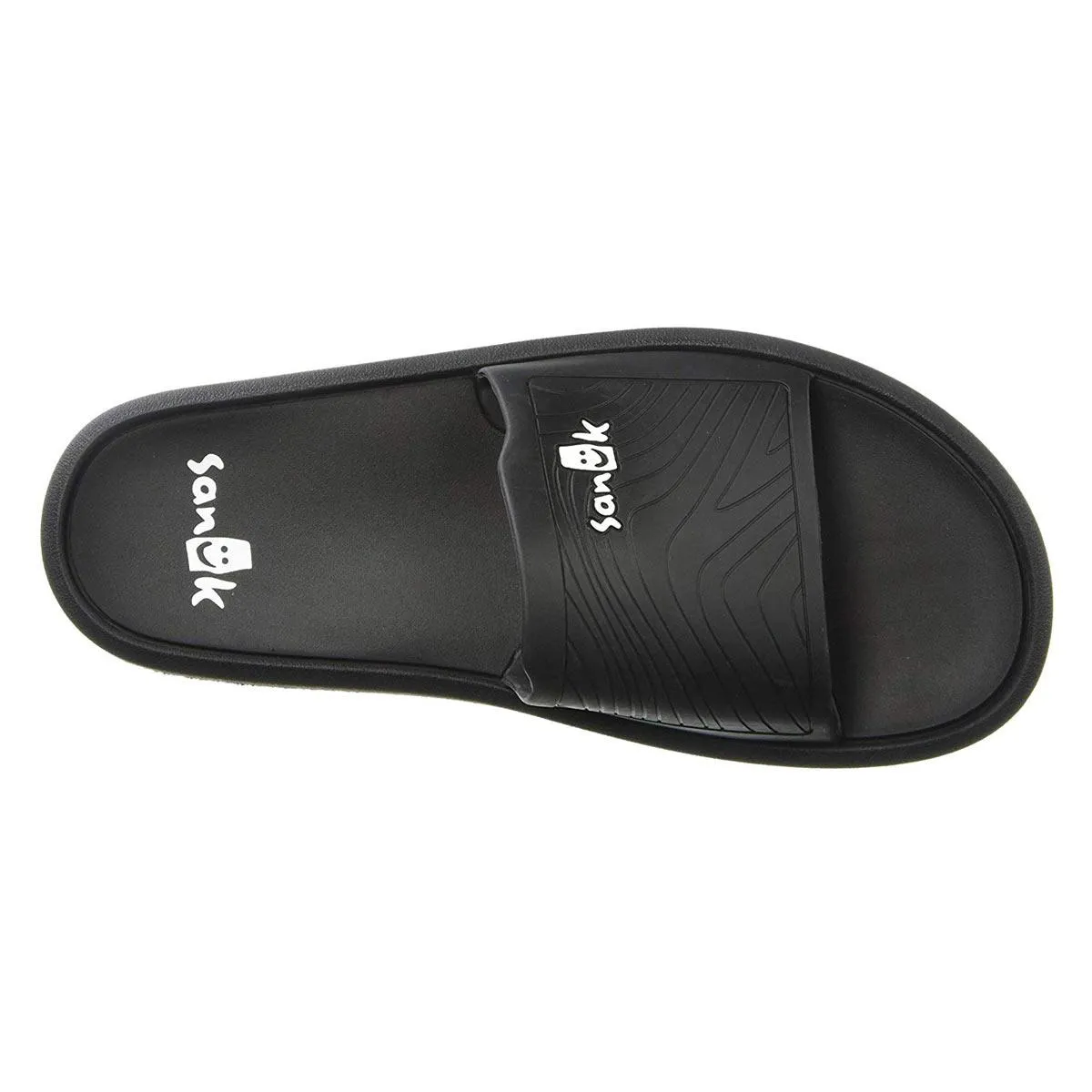 Sanuk Men's Flip Flops - Beachwalker Slide Sandals Black | 1099394-BLK