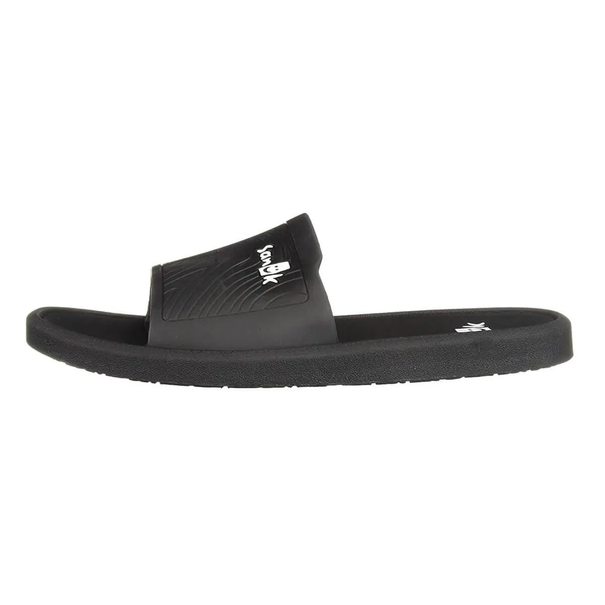 Sanuk Men's Flip Flops - Beachwalker Slide Sandals Black | 1099394-BLK