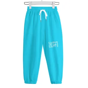 Sixty Eight 93 Logo White Aqua Blue Kid's Sweatpants