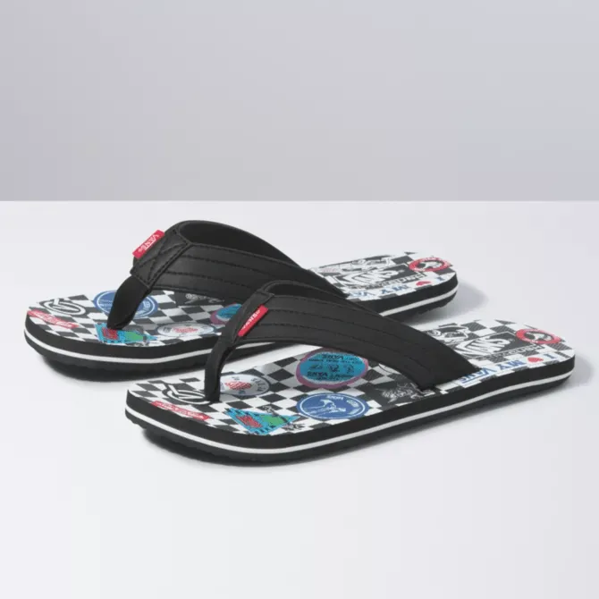 Vans Sticker Collage T Street Print Flip Flops Sandals