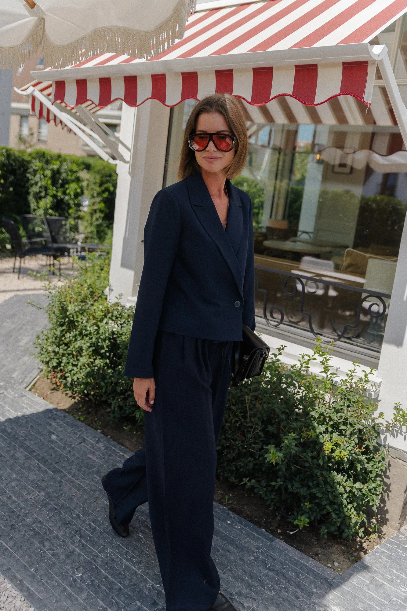 Wallis wide pants navy blue