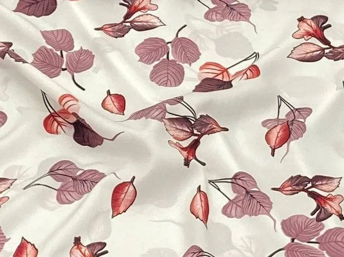 Winter Leaves - Clearance Printed Crepe