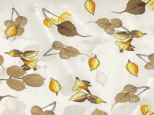 Winter Leaves - Clearance Printed Crepe