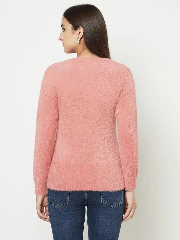 Women Raspberry Sweaters
