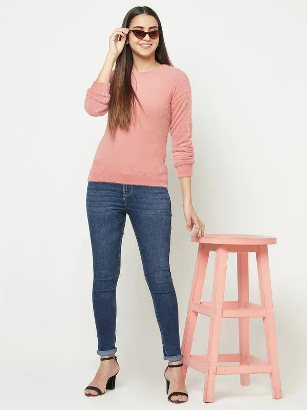 Women Raspberry Sweaters